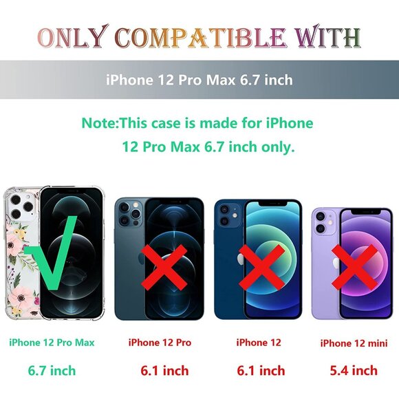 iPhone 12 Pro Max Case Floral Shockproof Protective TPU Bumper Cover spring - Picture 2 of 7